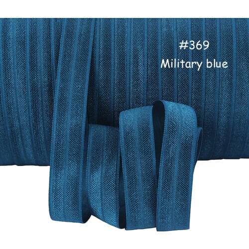 FLORA RIBBON New arrival free shipping solid military blue foe ribbons fold over elastic