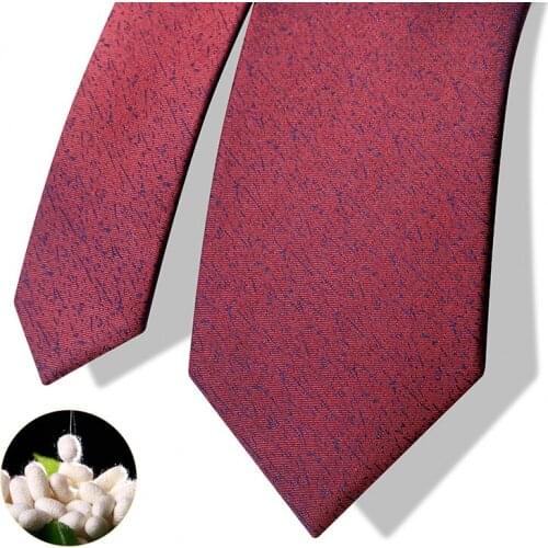 High Quality Luxury Wine Red 7CM Wide 100% Silk Tie For Men Designer Brand Wedding Business Fashion Suit Dress Necktie Gift Box