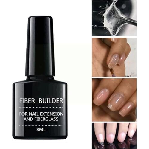 8ml Glass Fiber Bulider Gel Quick Building Repair Broken Gel Off Soak Nail Nails UV P0D1
