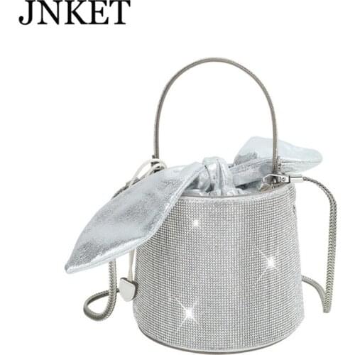 JNKET New Women Rhinestone Bag Shoulder Bag Chain Crossbody Bag Ladies Sling Bag