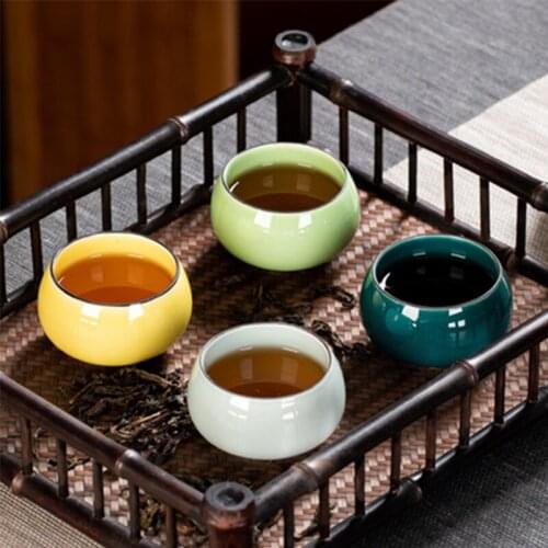 Ceramic Tea Cup Creative Rainbow Cup Individual Single Cup Tea Cup Chinese Kung Fu Tea Set Tea Bowl Household Tea Table Tea Cup