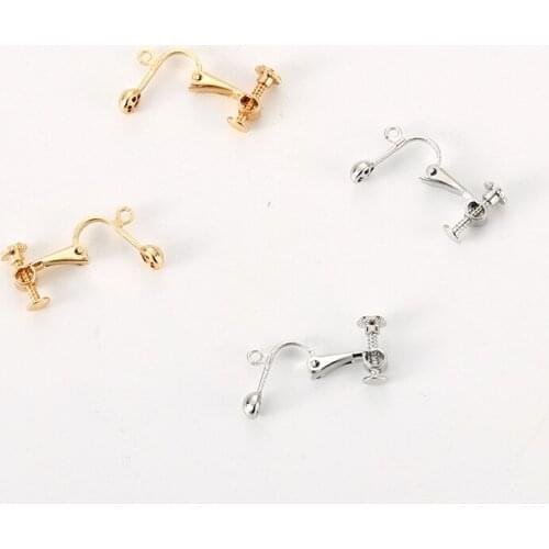 Classic Trendy Clip Earring For Women Copper Golden DIY Ear Jewelry Accessories Earrings Changed to ear clips