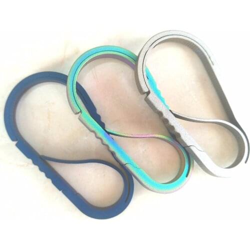 Titanium Alloy TC4 Integral Spring Anti-lost Fast Hanging Fasteners Titanium Keychain Hanging Buckle Light EDC Multi Tools