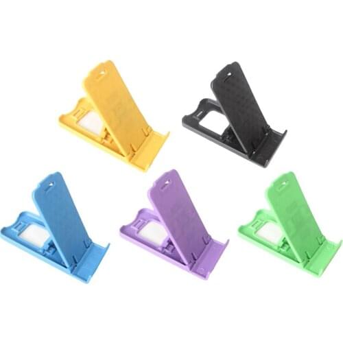 Mini Foldable Plastic Universal Mobile Phone Holder Desktop Table Stand Bracket Plastic double open desktop phone holder