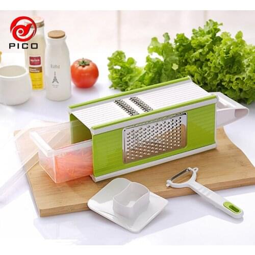Multifunctional 6 in1 Stainless Steel Fruits Vegetables Cutters Potatoes Slicers Kitchen Gadgets Peeler Slicer Grater ZL267