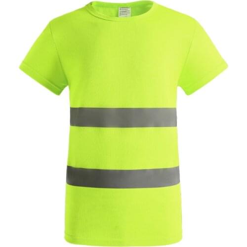 2021 mens fluorescent bright T shirt men/women leisure sports cycling work mens shirt safety reflective loose large size