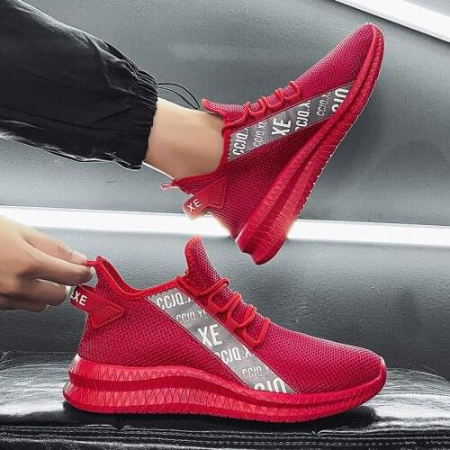 New Style Mens Fashion Breathable Comfortable Mesh Shoes Student Shoes Mens Lightweight Sports Shoes Size 39-46