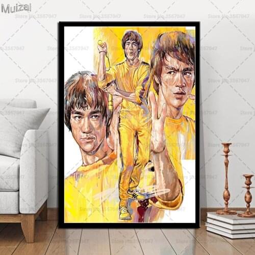 Bruce Lee Poster Kung-Fu Star Movie Posters and Prints Canvas Painting Wall Art Picture for Living Room Home Decor