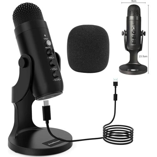 Profession Streaming Studio USB Microphone Gaming Podcasting Video Recording Condenser Microphone for PC Computer Karaoke Mic
