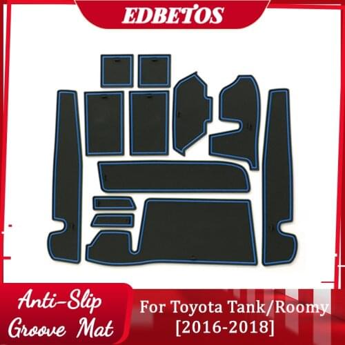 For Toyota Tank Roomy 2016 2017 2018 Anti-Slip Mat Anti Slip Gate Slot Cup Pad Door Interior Decoration Car-Styling Accessories