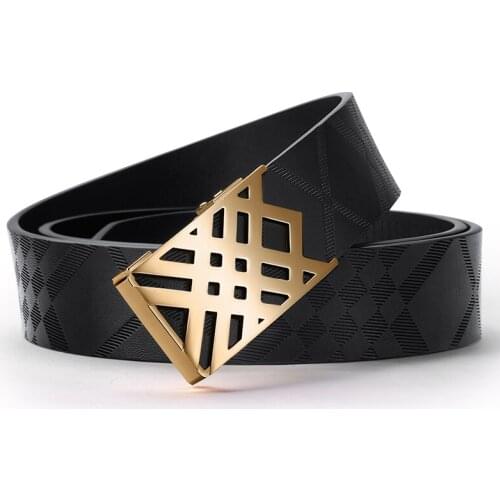 WilliamPOLO genuine leather mens high-quality cowhide business casual belt mens metal automatic buckle 18165-67p