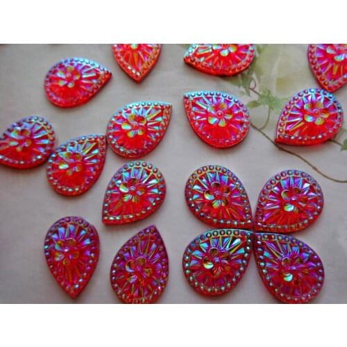 Water drop shape 13*18mm flatback sew on rhinestones Red AB colour crystal gemstones strass hand sewing for dress 100pcs/lot