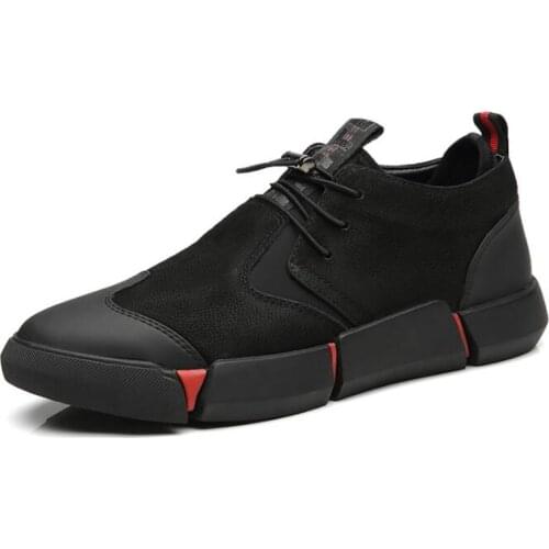 YEINSHAARS Shoes Men Black 2020 Spring Autumn Men Casual Shoes Leather Breathable Fashion Men Shoes High Quality