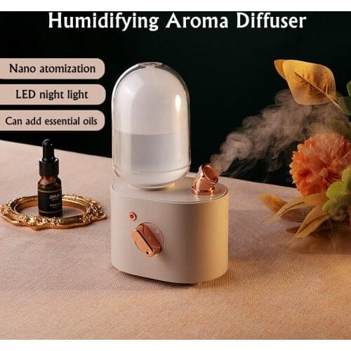 USB Aromatherapy Essential Oil Diffuser Retro Steam Air Humidifier with Romance LED Lamp For Home Air Freshener Aroma Diffusor