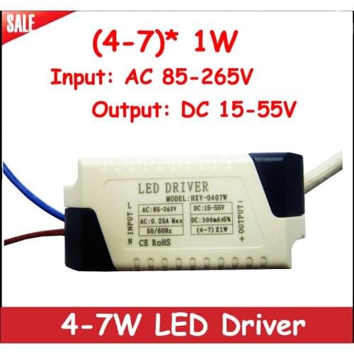 1pcs High Power (4-7)* 1W DC 15-55V Power Supply LED Driver Adapter Transformers Switch For LED Strip LED Light Bulb