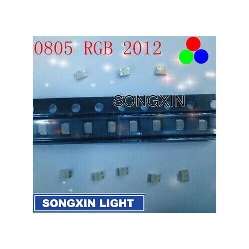1000pcs SMD 0805 (2012) RGB Tricolor 20mA Red Green Blue Ultra Bright Surface Mount LED Chips Common Anode Light Emitting Diode