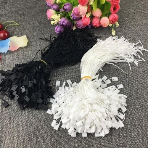 1000pcs/Pack High Quality Black White Clothing Hang Tag String Hang Tag String Cord For Garment Stringing Price Hangtag Seal Tag
