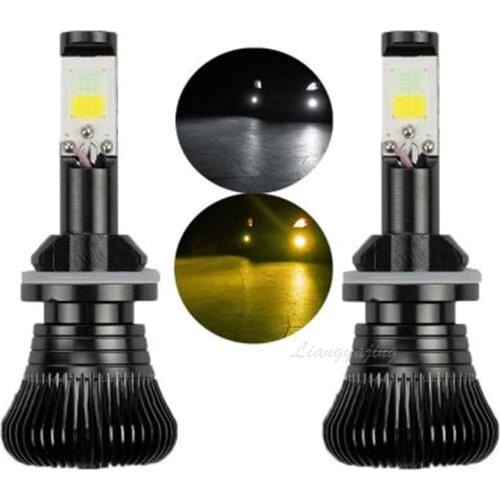 2pcs H1 H3 H7 H11 H8 LED Fog Light Bulb 9005 9006 HB3 HB4 H27 880 881 Car Driving Light Fog Lamp 12v Amber Dual Color White