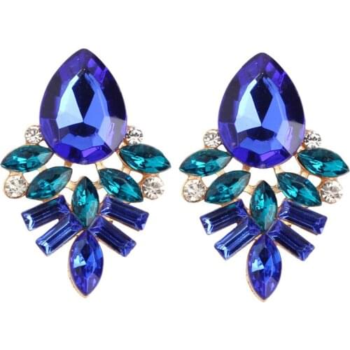 SUMENG 2020 NEW Fashion Jewelry Style Blue/Black/Pink Earrings Handmade Rhinestone Sweet Stud Crystal Dangle Earrings For Women