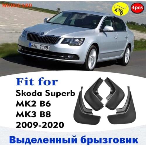 4PCS FRONT REAR FOR SKODA SUPERB MK2 B6 MK3 B8 MUDGUARD FENDERS MUD FLAP GUARD MUDGUARDS SPLASH FENDER CAR ACCESSORIES STYLINE