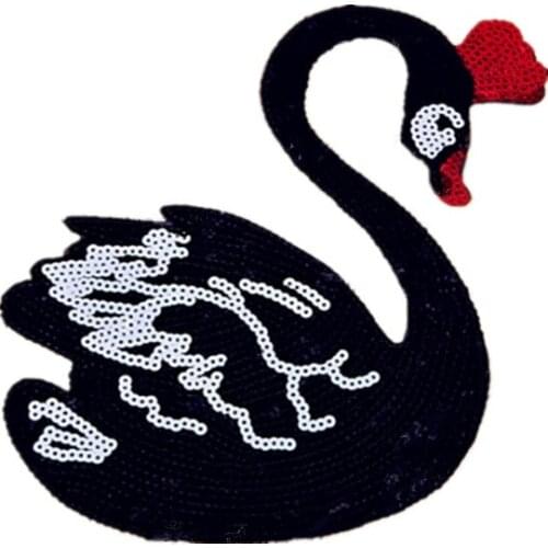 50pcs/Lot Swan Embroidery Patches Letters Clothing Decoration Accessories Diy Iron Heat Transfer Applique Patches Iron on
