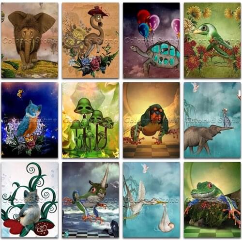 New Diamond painting Cartoon Elephant bird dog elephant cat frog crocodile 5D DIY Full Square Drill embroidery Cross stitch 907