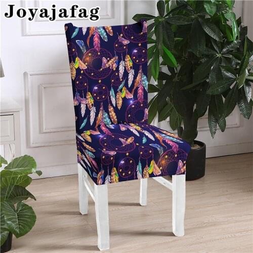 Boho Psychedelic Dreamcather Kitchen Dining Stretch Chair Cover Elastic Removable Washable Armless Seat Covers For Party