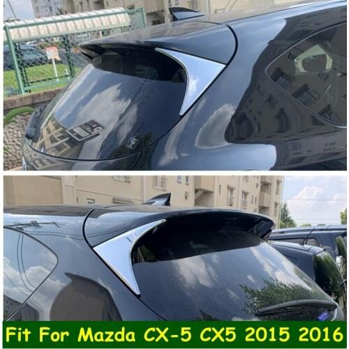 Chrome Exterior Refit Kit Rear Tail Wing Side Spoiler Triangle Cover Trim Fit For Mazda CX-5 CX5 2015 2016 Auto Accessories