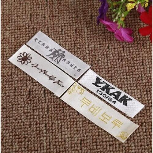 Customized clothing satin woven labels/trademark/logo/dress t-shirt main labels/garment printed tags 1000 pcs a lot