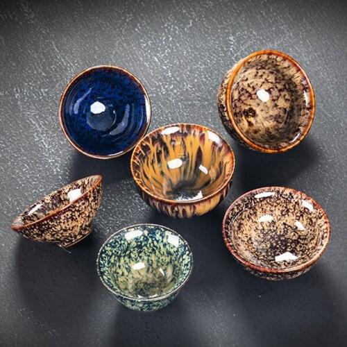 Ceramic Kiln Change Single Cup Tianmu Build Cup Glaze Teacup Tea Master Cup Tea Bowl Personal Sample Teaware