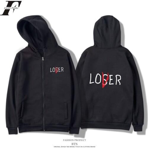 LUCKYFRIDAYF Stephen Kings It Pennywise Hoodies Men/Women Zipper Harajuku Fashion Casual Letter Tracksuit Hoodies Men Plus Size
