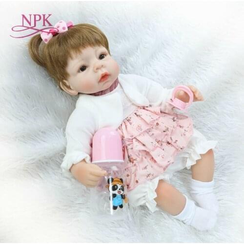 NPK 2018 Hot Sale Newborn baby Realistic Bebes Reborn Doll 18 Inch Soft Silicone Vinyl Baby Toy For Girl XMAS Gifts house mates