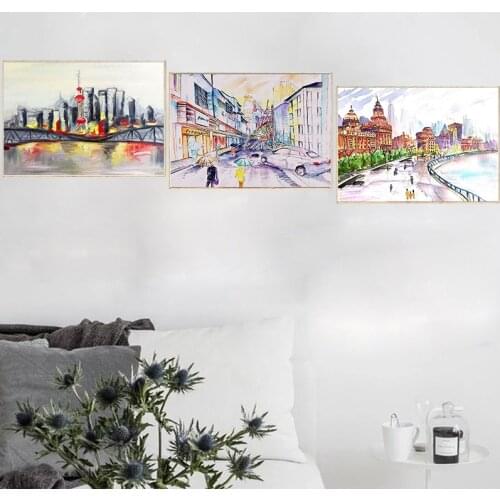 GATYZTORY 3pcs Frame DIY Painting By Numbers Kit Landscape Picture By Numbers For Adult Diy Gift Home Decoration Warts