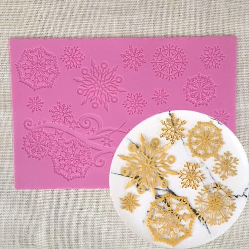 New Christmas Series Snowflake Around Edge Lace Mould Christmas Cake Mould Mold Wedding Flower Printing Embossing Mould