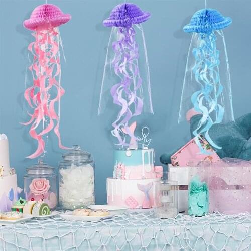 Hanging Jellyfish DIY Lantern Little Mermaid Under The Sea Baby Shower Birthday Party Supplies Mermaid Party Decoration
