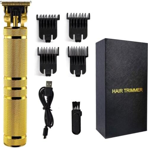 Professional Cordless Outliner Hair Trimmer 0mm Baldheaded Clipper T-Blade for Men Zero Gapped Detail Beard Shaver