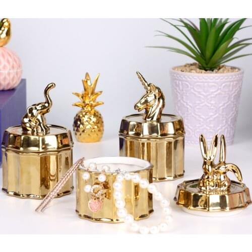 North European Storage Tank Ceramic Plating Process Home Jewelry Box Storage Box Creative Hi Product Box Decoration Gift