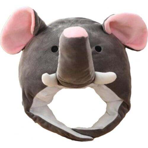 Hat Hood Cartoon Soft Plush Stuffed Cosplay Elephant Cap for Winter Cartoon Plush Hat Toy Headgear Cap Cosplay Costume