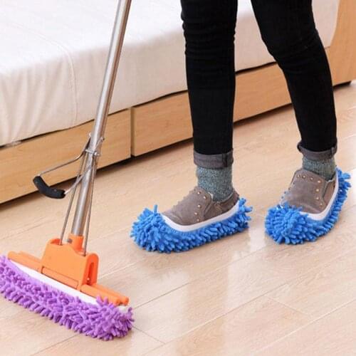 Mop Slippers House Cleaning Dust Removal Lazy Floor Reusable Wall Shoe Dust Covers Removal Microfiber Cleaning Washable Fee X8O2