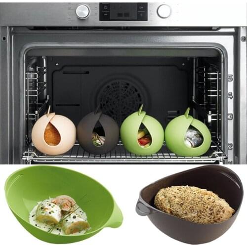 Silicone Steamer microwave Steamer oven Fish Kettle Poacher Cooker Food Vegetable Bowl Basket Kitchen Cooking Tools