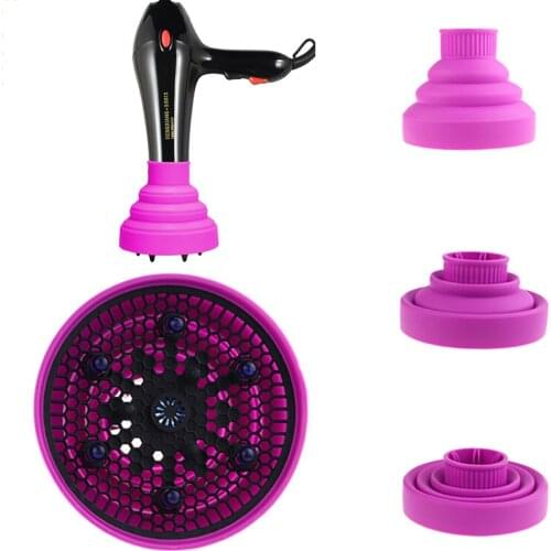 Silicone Universal Hair Diffuser Blower Hairdressing Salon Curly Hair Folding Diffuser Cover 4 Colors