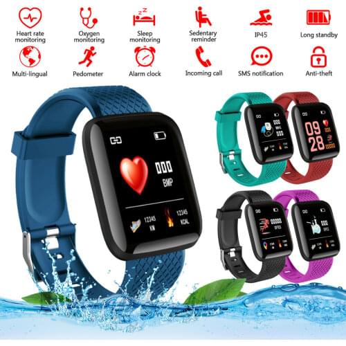 2021 Smart Watch Women Men ID116Plus Heart Rate Smart Wristband Sports Watches Band Waterproof Smart Watch For Android IOS