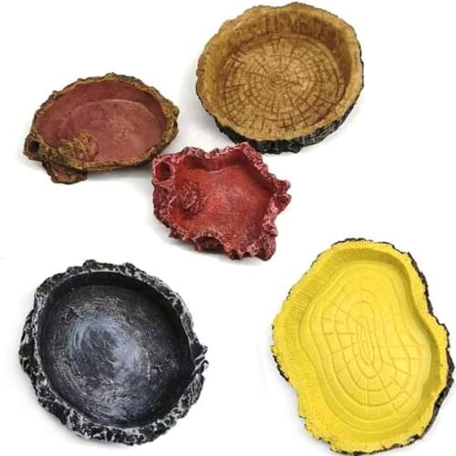 Resin Aquarium Pet Reptile Feeder Bowl Basin Food Water Pot Reptile Turtle Tortoise Scorpion Lizard Crabs Supplies 10cm