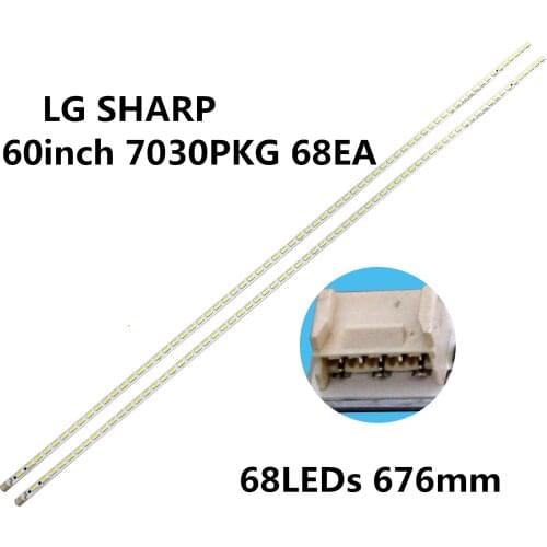 4 Pieces/lot LCD-60LX640A LCD-60LX540 60LX750A LED strip for LG Innotek 60INCH 7030PKG 68EA R L-TYRE REV0.2 120611 68 LEDs 676MM