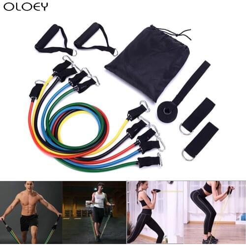 Training Equipment Resistance Bands Set Workout Muscle Exercise Latex Bands Door Anchor Handles Ankle Straps Fitness Yoga Tubes