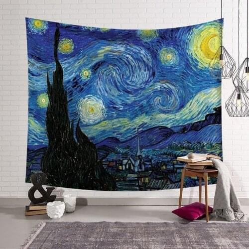 Oil painting series hanging cloth, bedroom bedside decoration tapestry, home decoration wall background cloth 95*73cm