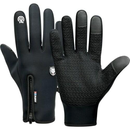 Winter Warm Full Finger Gloves Touch Screen Gloves For Outdoor Sport Cycling Skiing Riding Waterproof Windproof Fleece Lined