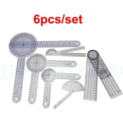 1 Set 6pcs 5pcs Spinal Finger Goniometer Protractors Useful Multi-Ruler Angle Medical Spinal Ruler 180/360 Degree Measuring Tool