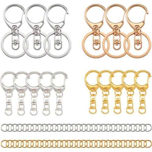 1Box DIY Keychain Jewelry Accessories Alloy Lobster Claw Clasps Swivel Clasp Open Jump Ring for Handmade Keychain Jewelry Making