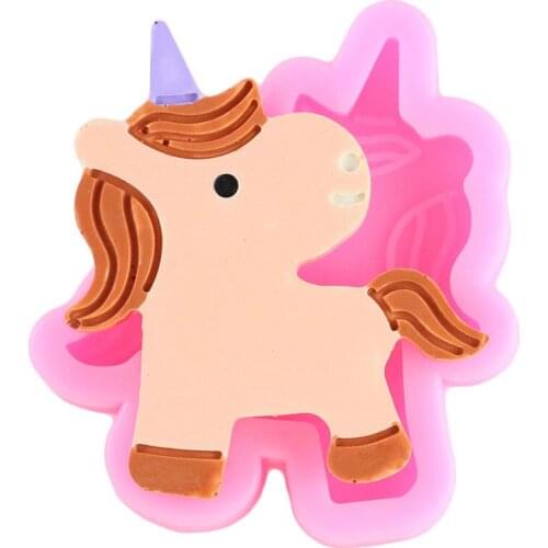 3D Unicorn Cookie Baking Fondant Mold Cake Border Silicone Molds Cake Decorating Tools DIY Candy Polymer Clay Chocolate Mould
